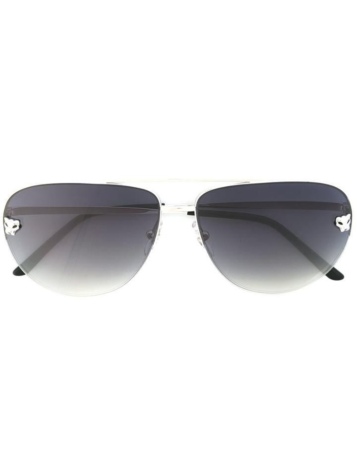 Cartier 'panthère' Sunglasses, Women's, Black, Acetate/metal (other)/enamel/platinum