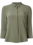 Equipment Three-quarter Sleeve Shirt, Women's, Size: Medium, Green, Silk