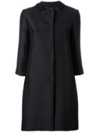 's Max Mara Three-quarter Sleeve Coat, Women's, Size: 40, Black, Silk/virgin Wool/polyester