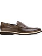 Hogan Rubber Sole Penny Loafers, Men's, Size: 6, Brown, Rubber/leather