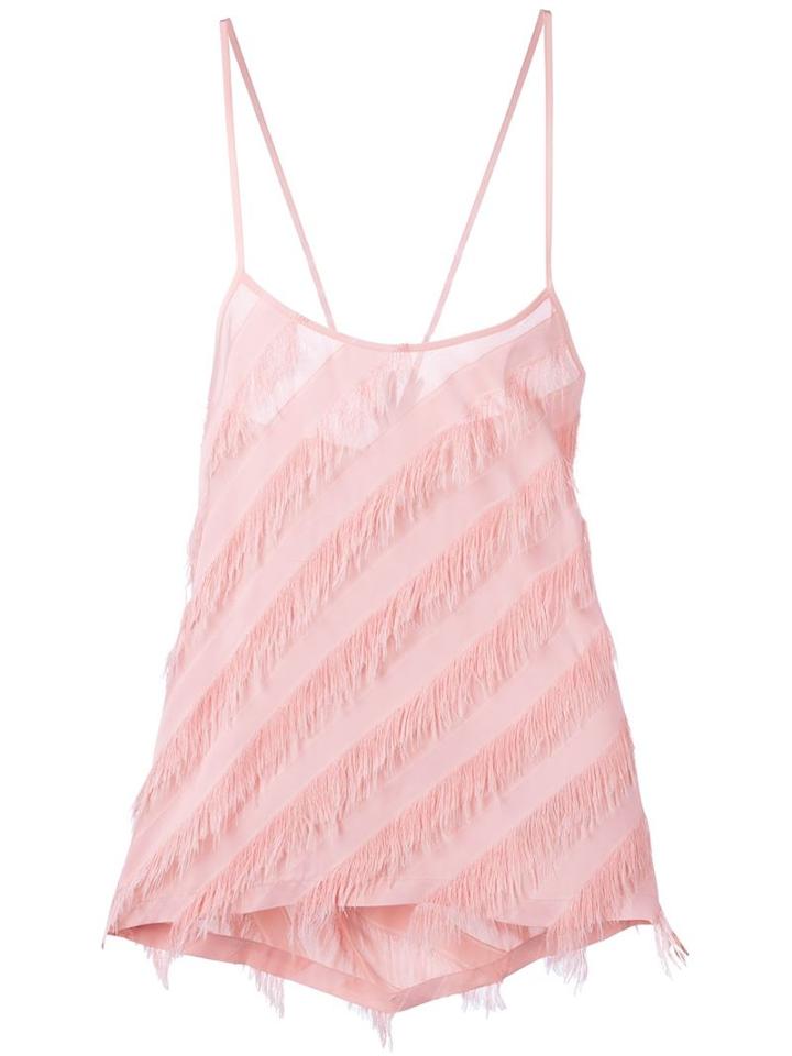 Christian Wijnants Tigra Fringed Stripe Tank Top, Women's, Size: 38, Pink/purple, Acrylic/viscose