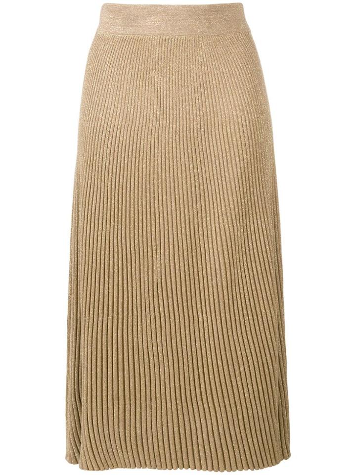 Marni Ribbed Knit A-line Skirt - Gold