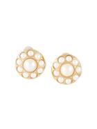 Givenchy Vintage Pearl Stud Clip-on Earrings, Women's, Metallic