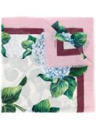 Hydrangea Print Scarf - Women - Silk/cashmere - One Size, Nude/neutrals, Silk/cashmere, Dolce & Gabbana