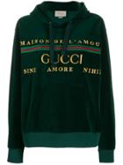 Gucci Embroidered Logo Hoodie - Green