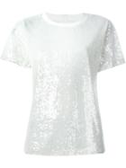 Ashish Sequin Embellished T-shirt, Women's, Size: Medium, White, Nylon/cotton