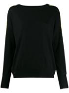 Patrizia Pepe Boat Neck Sweater - Black