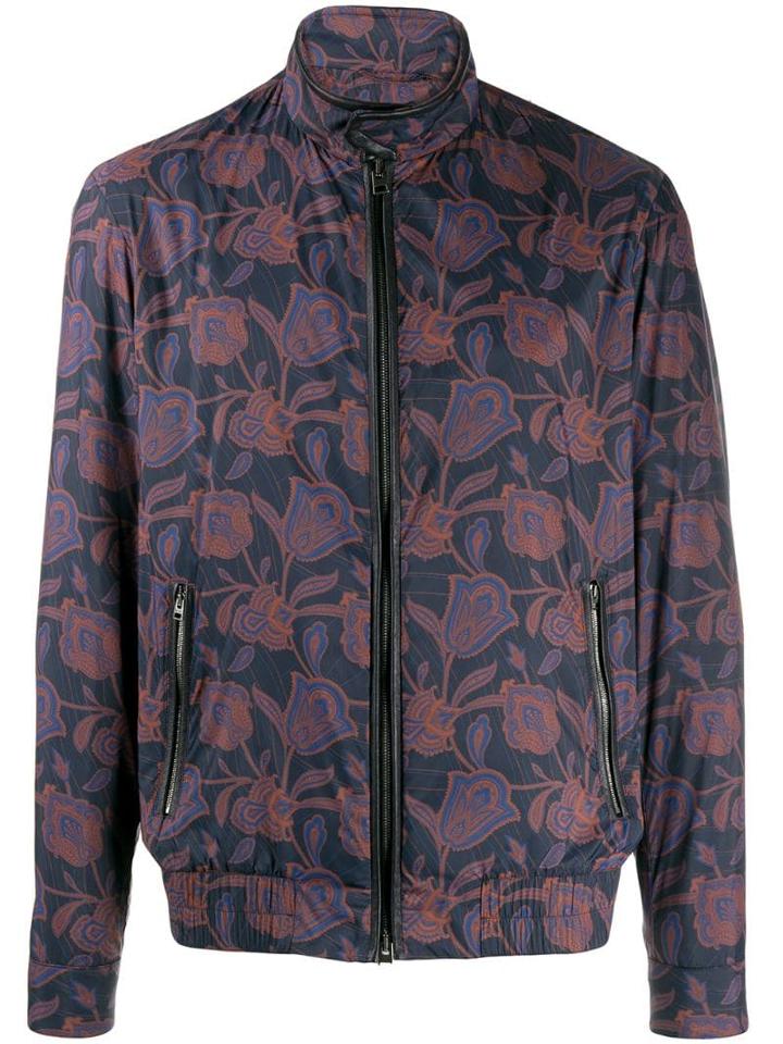 Etro Paisley Floral Print Jacket - Blue