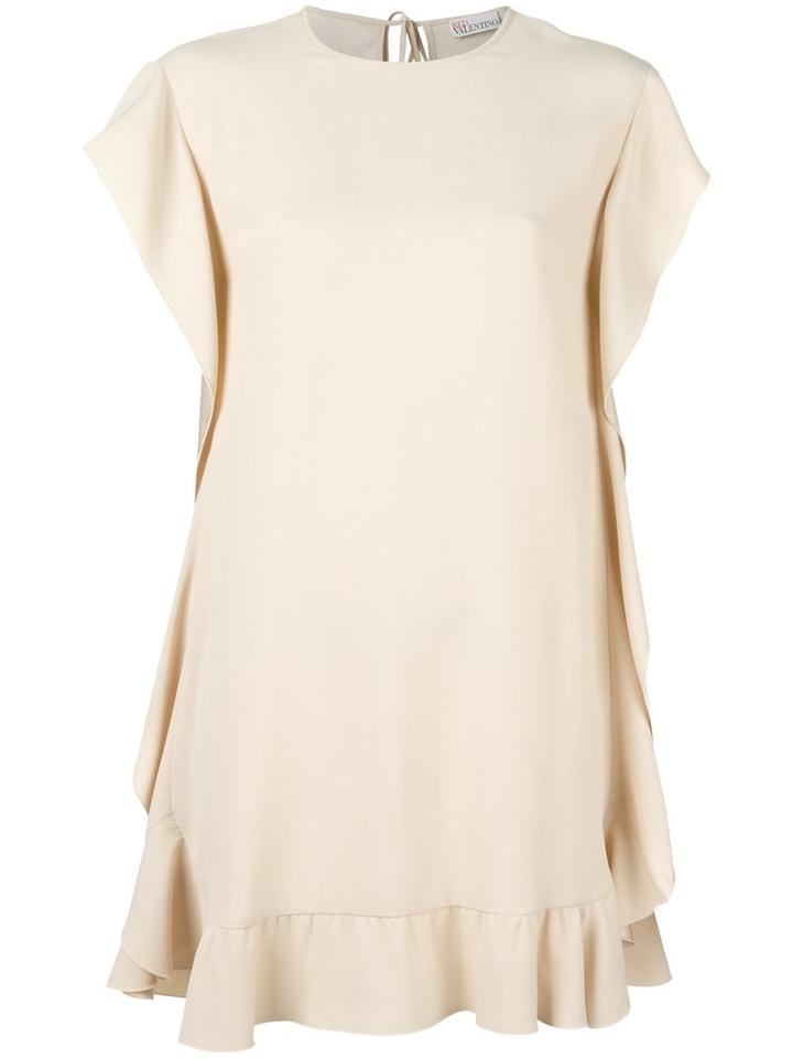 Red Valentino Ruffled Shift Dress, Size: 42, Nude/neutrals, Acetate/viscose