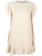 Red Valentino Ruffled Shift Dress, Size: 42, Nude/neutrals, Acetate/viscose