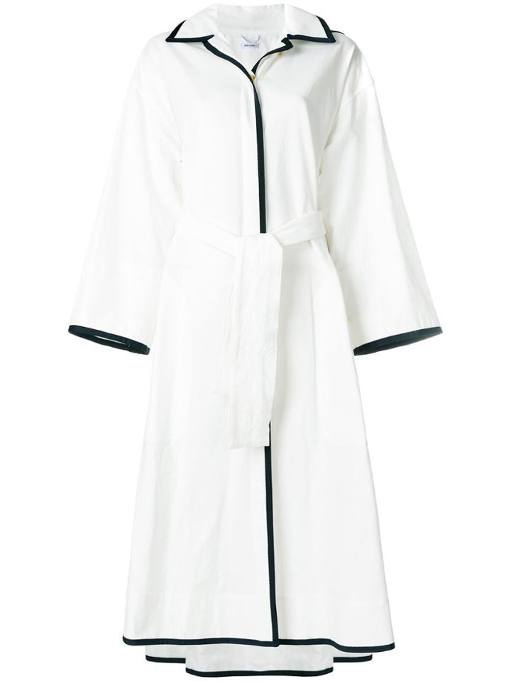 Thom Browne Contrast Trim Hooded Parka - White