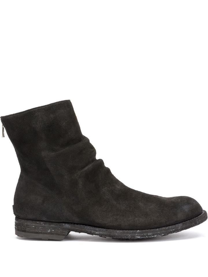 Officine Creative Ruched Ankle Boots - Black