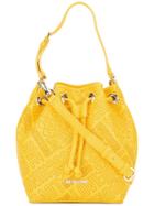 Love Moschino Logo Embossed Bucket Shoulder Bag, Women's, Yellow/orange, Polyurethane