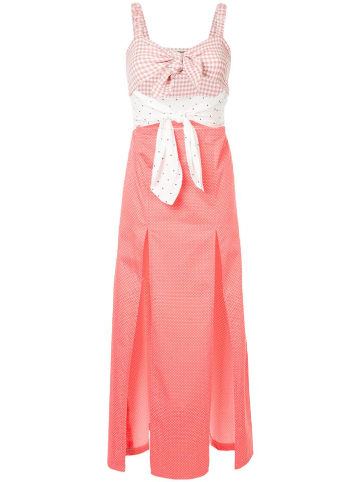 N Duo Printed Knotted Dress - Pink & Purple