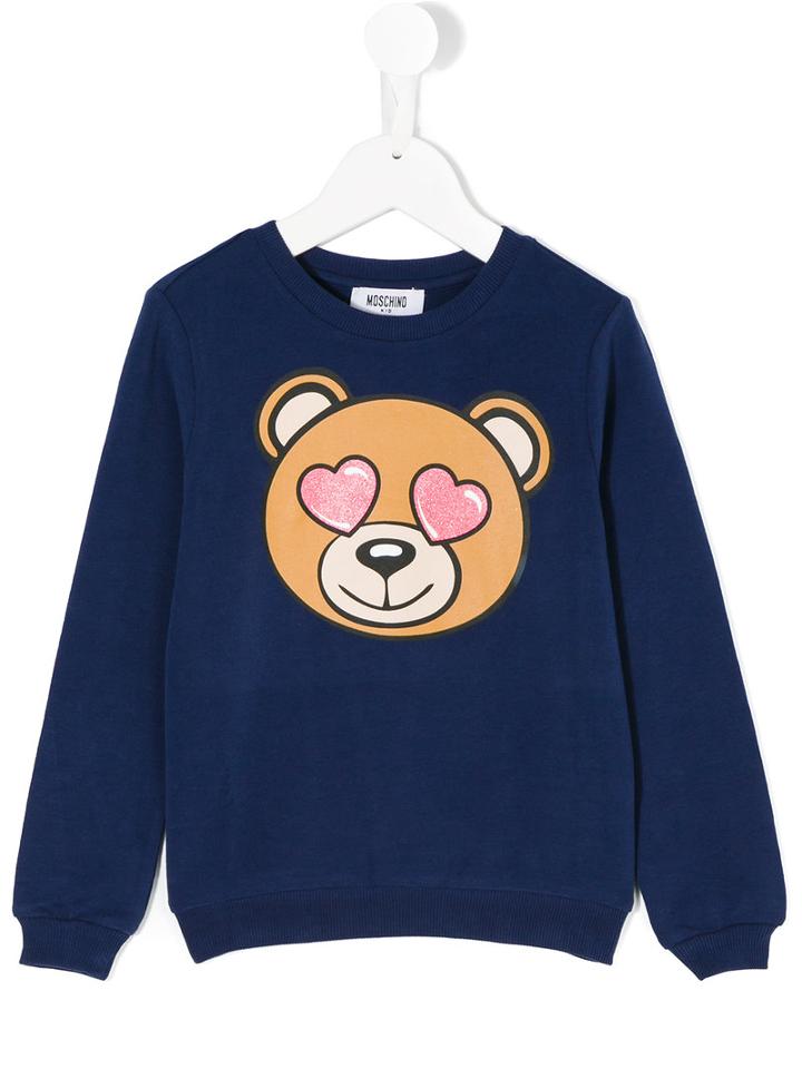 Moschino Kids - Bear Printed Sweatshirt - Kids - Cotton/spandex/elastane - 10 Yrs, Blue