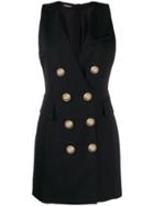 Balmain Double Breasted Tuxedo Dress - Black