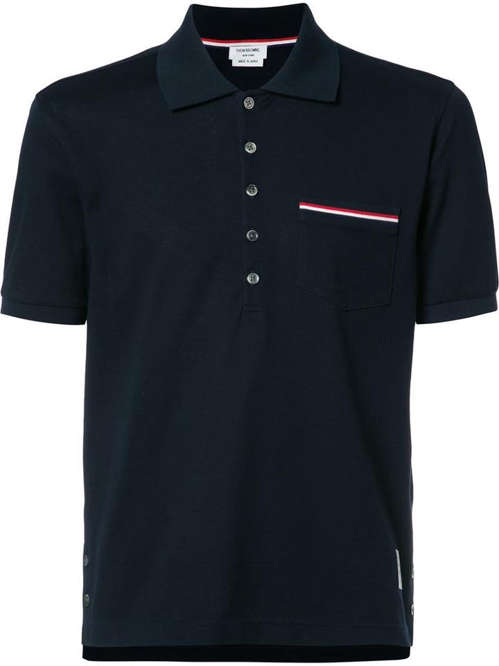 Thom Browne Chest Pocket Shortsleeved Shirt, Men's, Size: I, Blue, Cotton