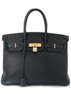 Hermès Pre-owned Birkin 35 Taurillon Clemence Tote Bag - Black