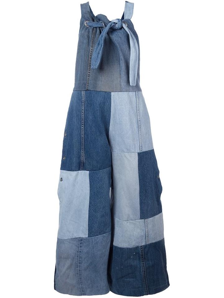Y's Denim Patchwork Dungarees