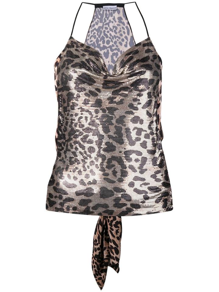 Paco Rabanne Leopard Halterneck Top - Black