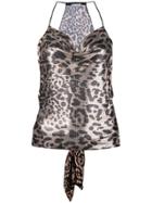 Paco Rabanne Leopard Halterneck Top - Black