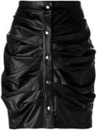 Isabel Marant Étoile 'july' Faux Leather Skirt, Women's, Size: 36, Black, Cotton/polyurethane/viscose