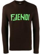 Fendi Logo Sweater - Brown