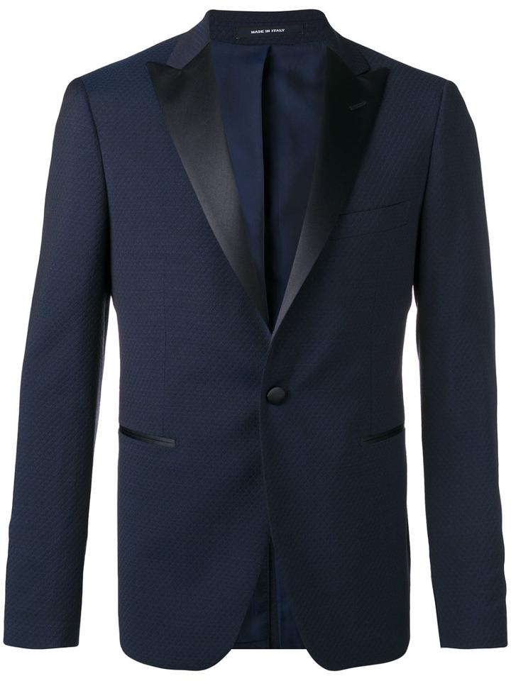 Tagliatore Pointed Lapel Two-piece Suit, Men's, Size: 52, Blue, Virgin Wool/spandex/elastane/cupro