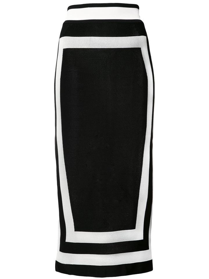 Balmain Fitted Knit Skirt, Women's, Size: 36, Black, Viscose