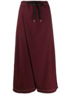 Marni Contrast Stitching Wrap Loose Trousers - Red