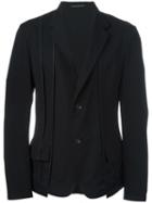 Yohji Yamamoto Piped Blazer, Men's, Size: 3, Black, Wool