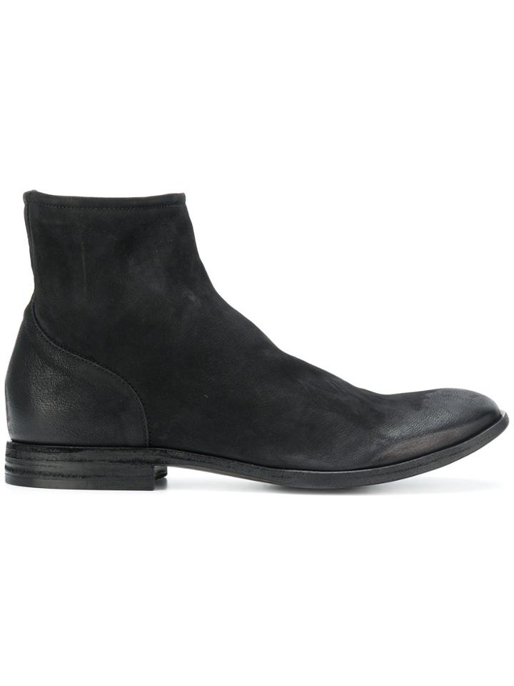 Del Carlo Side Zip Ankle Boots - Black