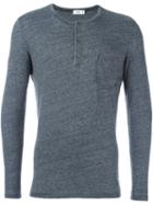 Closed Pocket Henley T-shirt, Men's, Size: Large, Grey, Cotton/polyester