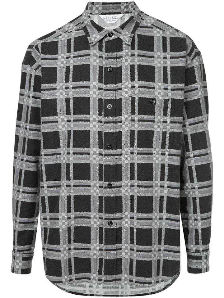 Unused Checked Flannel Shirt - Black