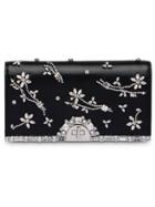 Prada Nappa Leather Clutch With Crystals - Black