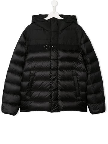 Fay Kids Teen Hooded Padded Jacket - Black