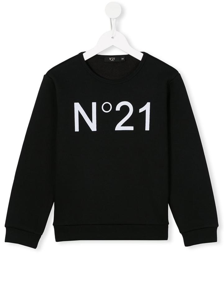 No21 Kids Logo Print Sweatshirt, Boy's, Size: 8 Yrs, Black