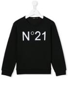 No21 Kids Logo Print Sweatshirt, Boy's, Size: 8 Yrs, Black