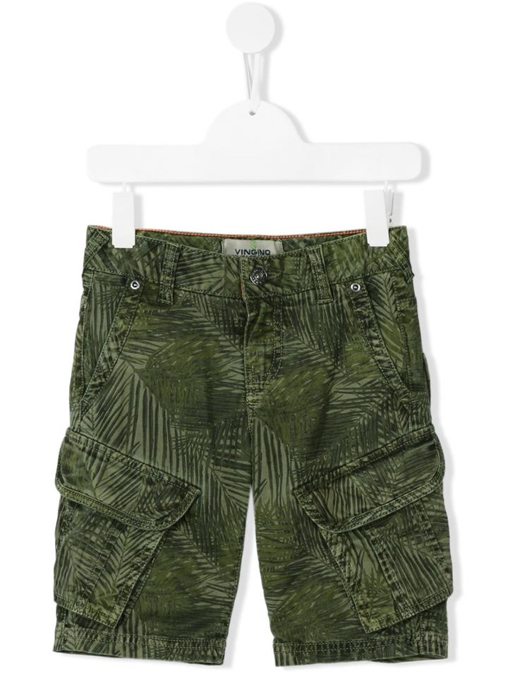 Vingino - Foliage Print Shorts - Kids - Cotton/spandex/elastane - 4 Yrs, Green