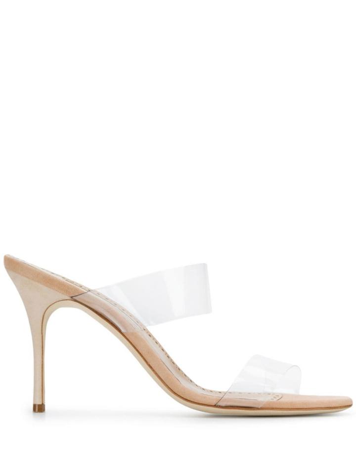 Manolo Blahnik Translucent Heeled Sandals - Neutrals