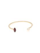 Delfina Delettrez 'lips Piercing' Ruby Bangle - Metallic