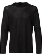 Osklen Long Sleeve Hooded Top, Men's, Size: G, Black, Cotton/spandex/elastane