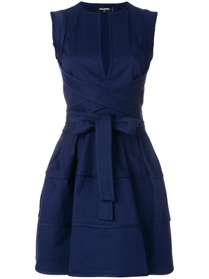 Dsquared2 Wrap-around Mini Dress - Blue