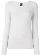 Giorgio Armani Scoop Neck Jumper, Women's, Size: 46, Grey, Polyester/viscose