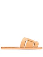 Mercedes Castillo Woven Detail Slides - Brown