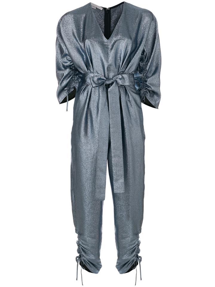 Stella Mccartney Metallic V-neck Jumpsuit - Blue