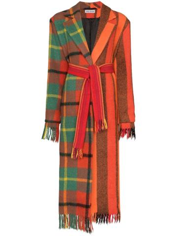 Rave Review Lola Panelled Scarf-style Coat - Orange