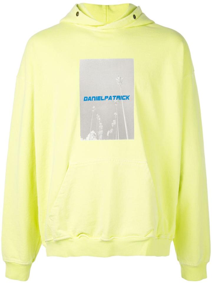 Daniel Patrick Palm Print Hooded Sweatshirt - Green