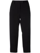 Alberto Biani - Flap Pocket Cropped Trousers - Women - Polyester/acetate/triacetate - 44, Black, Polyester/acetate/triacetate