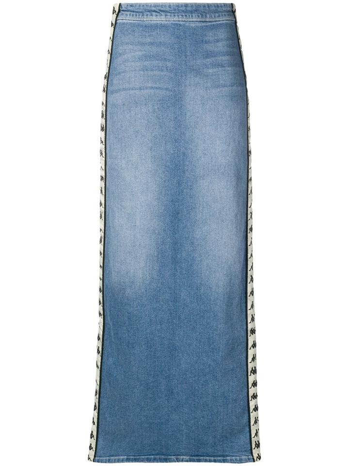Kappa Logo Trim Denim Skirt - Blue